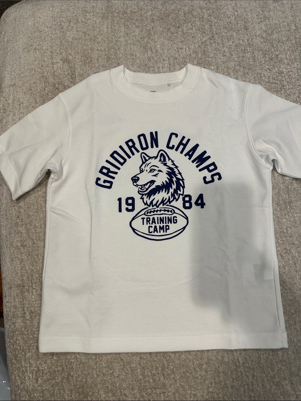 NWOT Gridiron Champs White Graphic Tee - Navy Print
